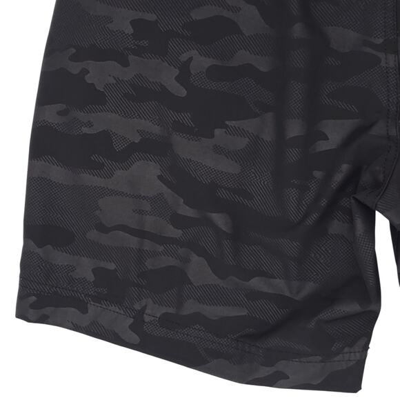 Plugg Shorts Mens Large Black Camo Drawstring Elastic Waist Casual Lightweight - Picture 12 of 13